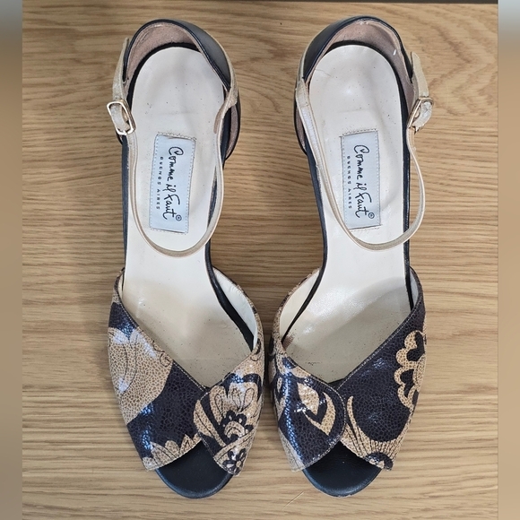 Comme il Faut Women’s Black Tan Leather Argentine Tango Dance Heels Size 11 - Picture 9 of 9